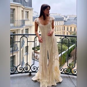 LoveShackFancy Cream Maxi Dress